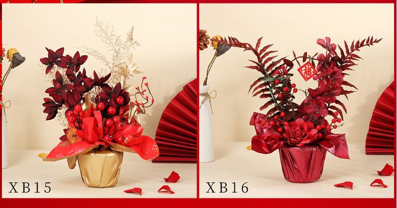 Cành Berry đỏ để bàn trang trí tết MX3254 | Flexdecor VN | 17