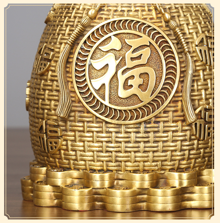 Đồ trang trí túi tiền may mắn bằng đồng thau TT456 | Flexdecor VN | 7