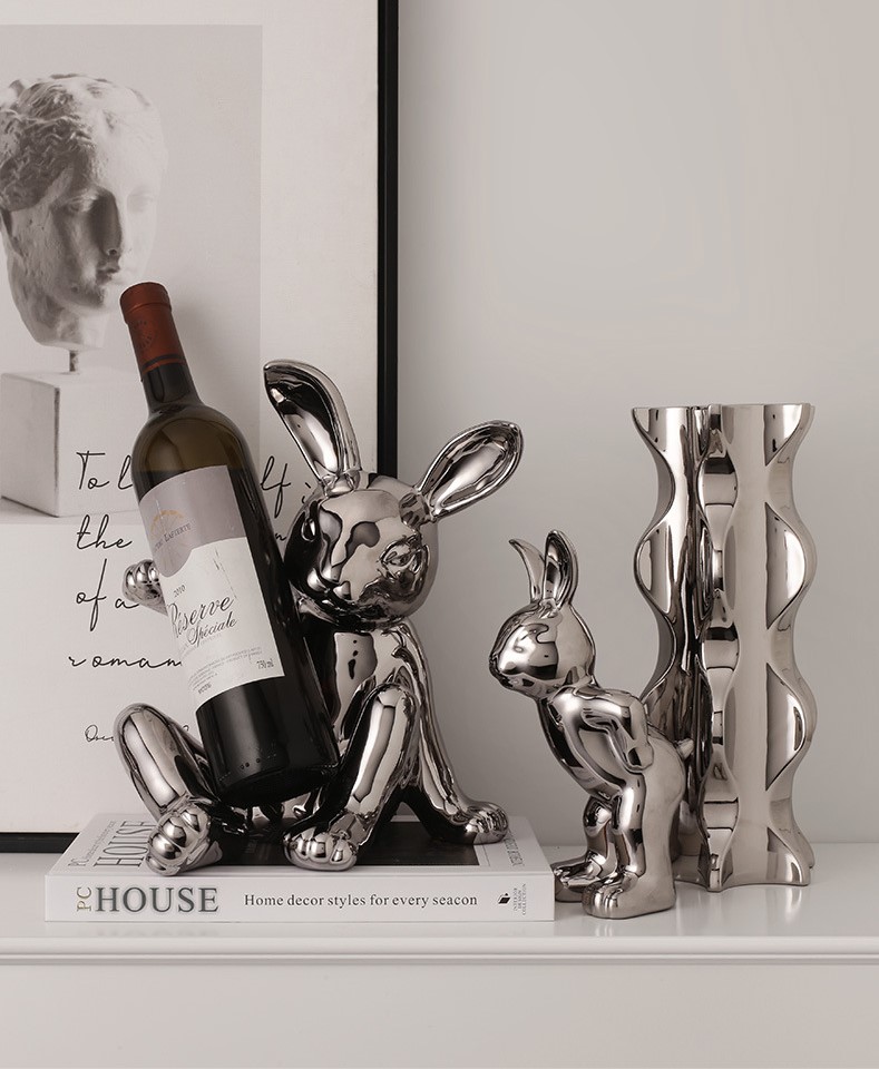 Giá để rượu con thỏ trang trí phòng khách BH2202 | Flexdecor VN | 1