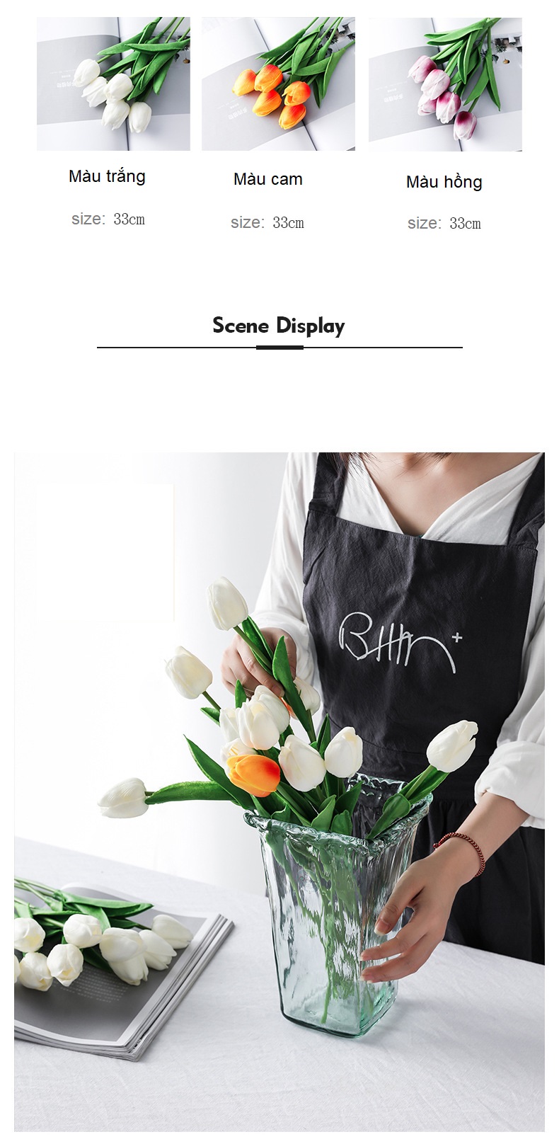 Hoa Tulip trang trí bàn trà phong cách hiện đại BHM9105 | Flexdecor VN | 11