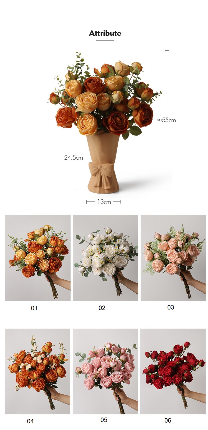 Hoa hồng Ecuador dạng bó trang trí phòng khách BHM7512 | Flexdecor VN | 17