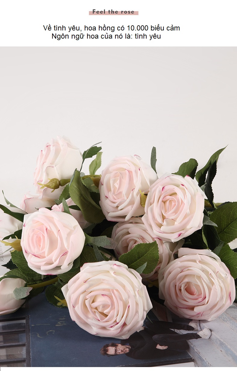 Hoa hồng Mon Coeur vải trang trí nội thất BHM6252 | Flexdecor VN | 5