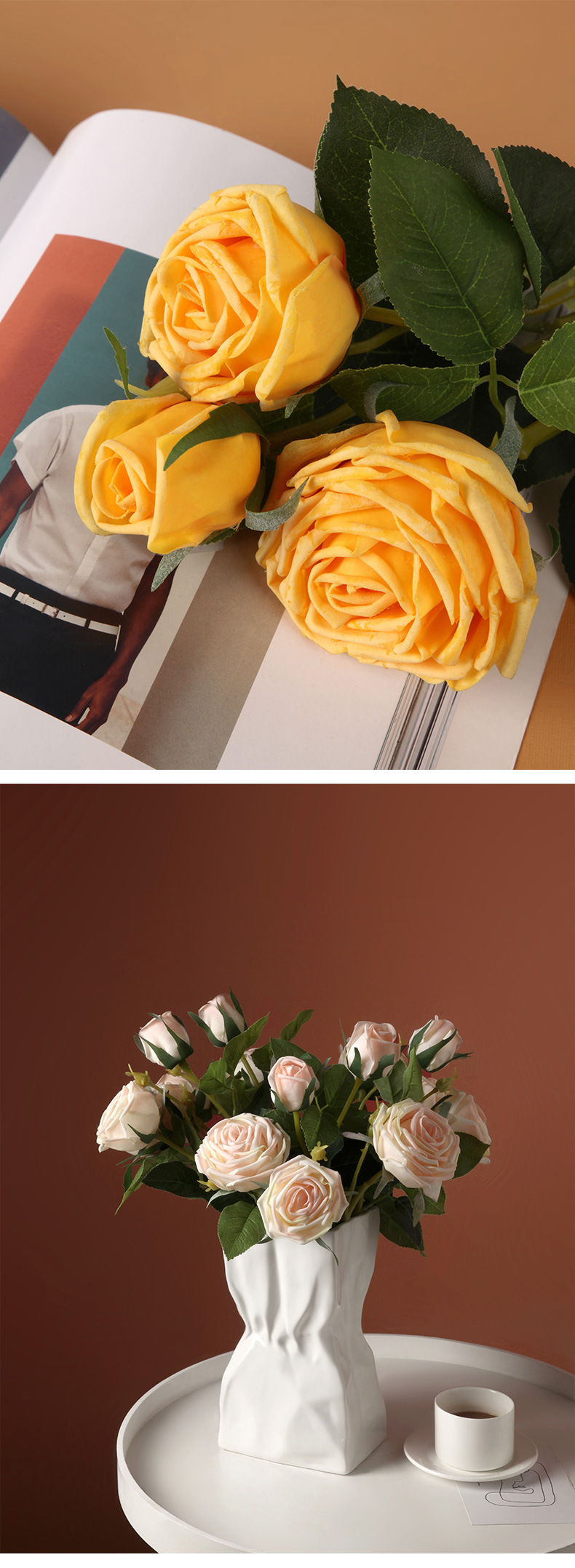 Hoa hồng Mon Coeur vải trang trí nội thất BHM6252 | Flexdecor VN | 23
