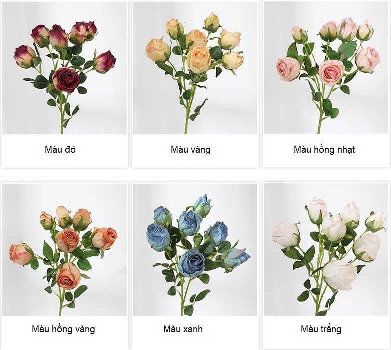 Hoa hồng Tỉ muội vải lụa cao cấp HNT4667 | Flexdecor VN | 25