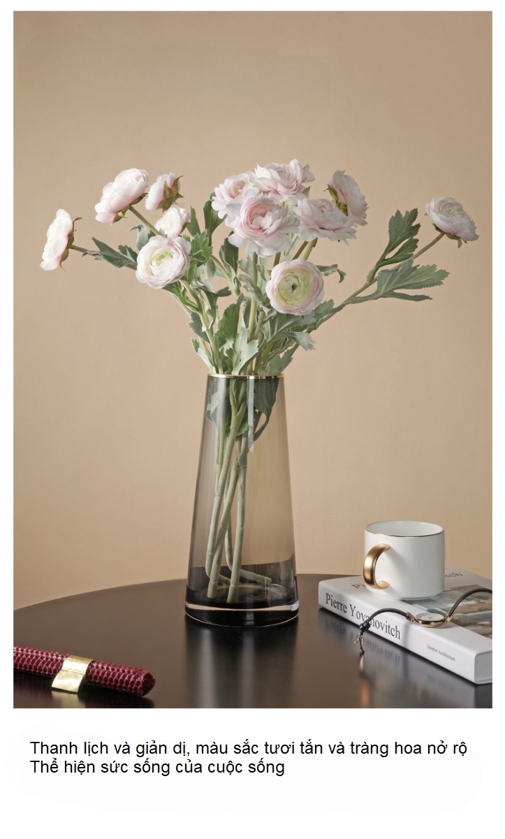 Hoa hồng trà vải lụa trang trí văn phòng BHM3335 | Flexdecor VN | 11