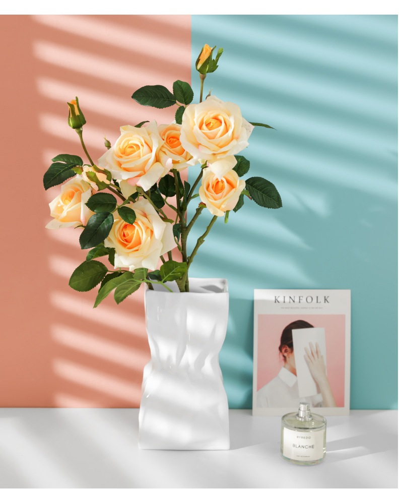 Hoa hồng vải lụa trang trí nội thất BHM6418 | Flexdecor VN | 3
