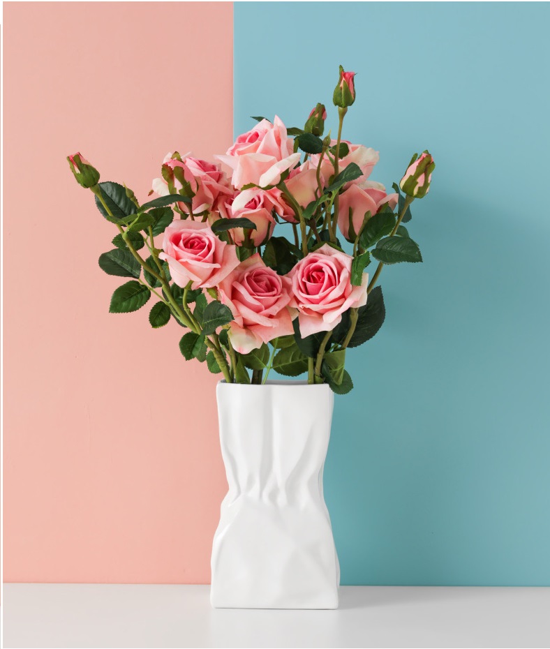 Hoa hồng vải lụa trang trí nội thất BHM6418 | Flexdecor VN | 17