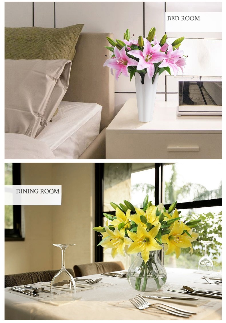 Hoa lụa Lily trang trí bàn phòng khách HNT0265 | Flexdecor VN | 1