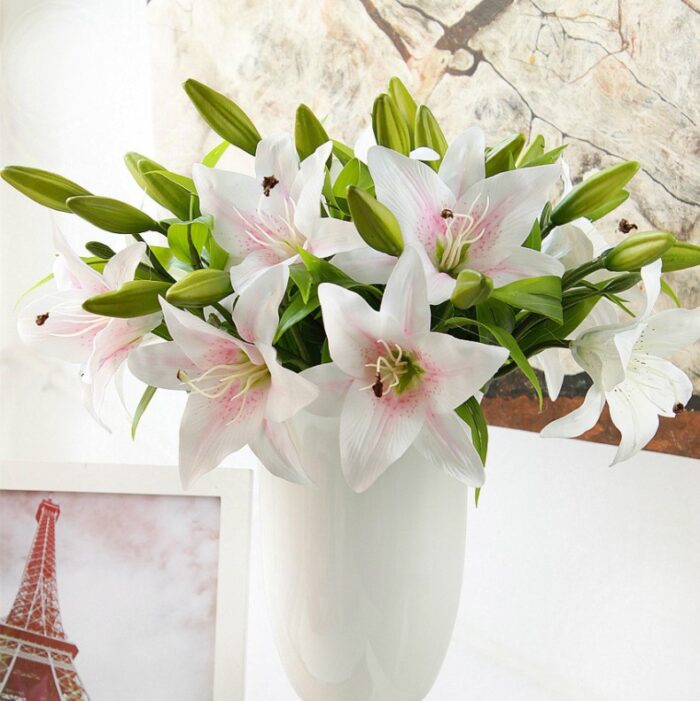 Hoa lụa Lily trang trí bàn phòng khách HNT0265 | Flexdecor VN | 4