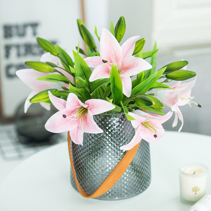 Hoa lụa Lily trang trí bàn phòng khách HNT0265 | Flexdecor VN | 1