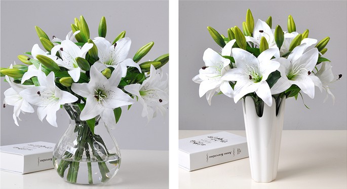 Hoa lụa Lily trang trí bàn phòng khách HNT0265 | Flexdecor VN | 3