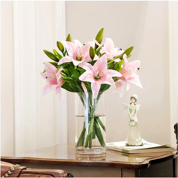 Hoa lụa Lily trang trí bàn phòng khách HNT0265 | Flexdecor VN | 9