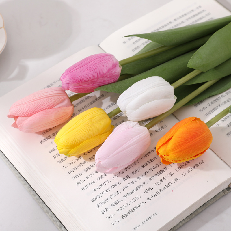 Hoa lụa Tulip trang trí phòng khách HNT5584 | Flexdecor VN | 7