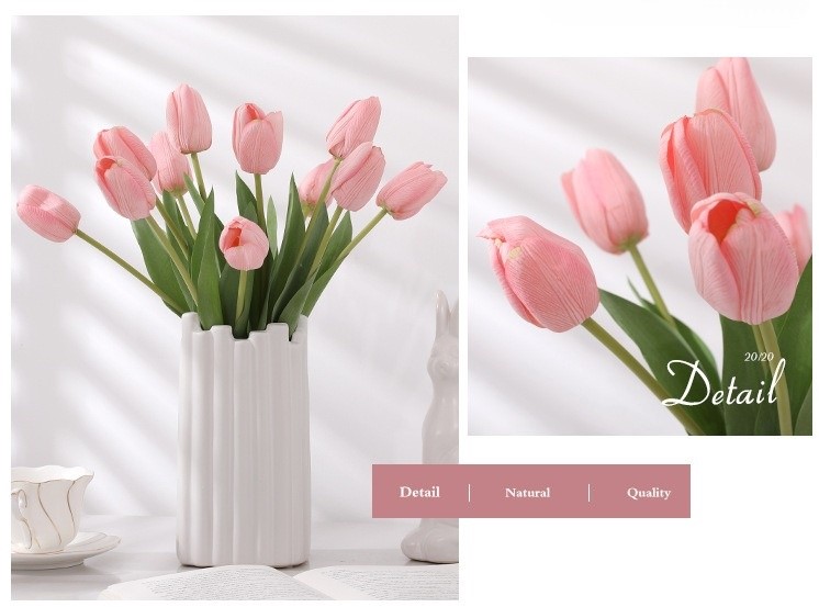 Hoa lụa Tulip trang trí phòng khách HNT5584 | Flexdecor VN | 13