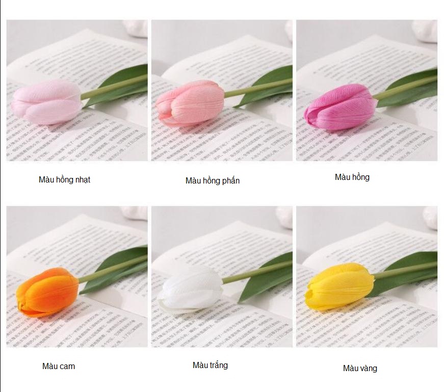 Hoa lụa Tulip trang trí phòng khách HNT5584 | Flexdecor VN | 19