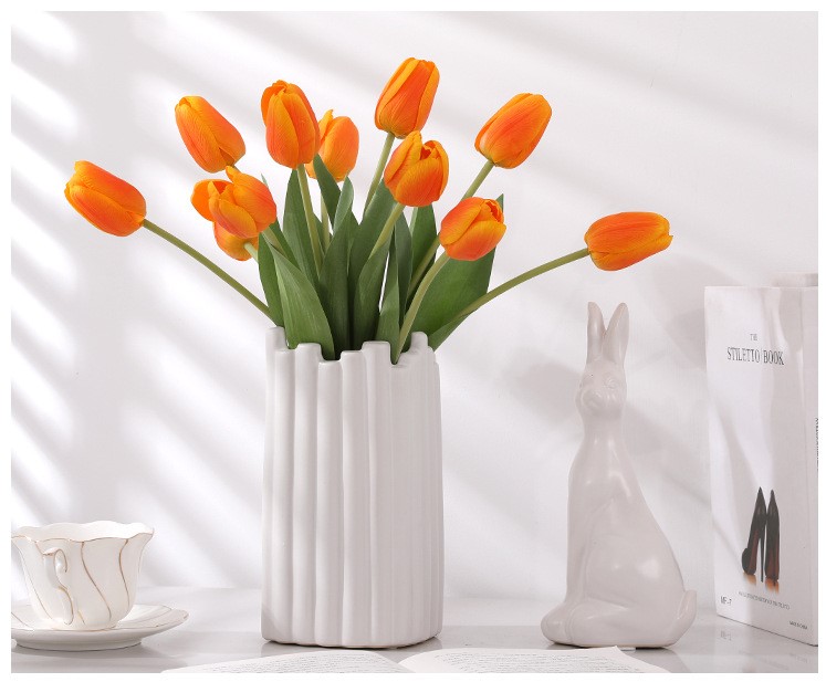 Hoa lụa Tulip trang trí phòng khách HNT5584 | Flexdecor VN | 9