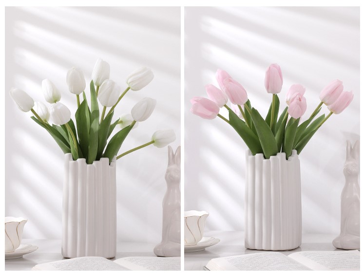 Hoa lụa Tulip trang trí phòng khách HNT5584 | Flexdecor VN | 11