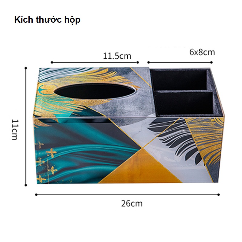 Hộp khăn giấy thủy tinh sang trọng ZZ1241 | Flexdecor VN | 11
