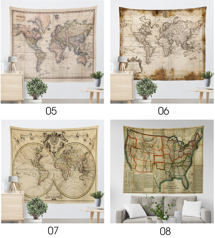 Thảm treo tường trang trí bản đồ thế giới FJ127 | Flexdecor VN | 11