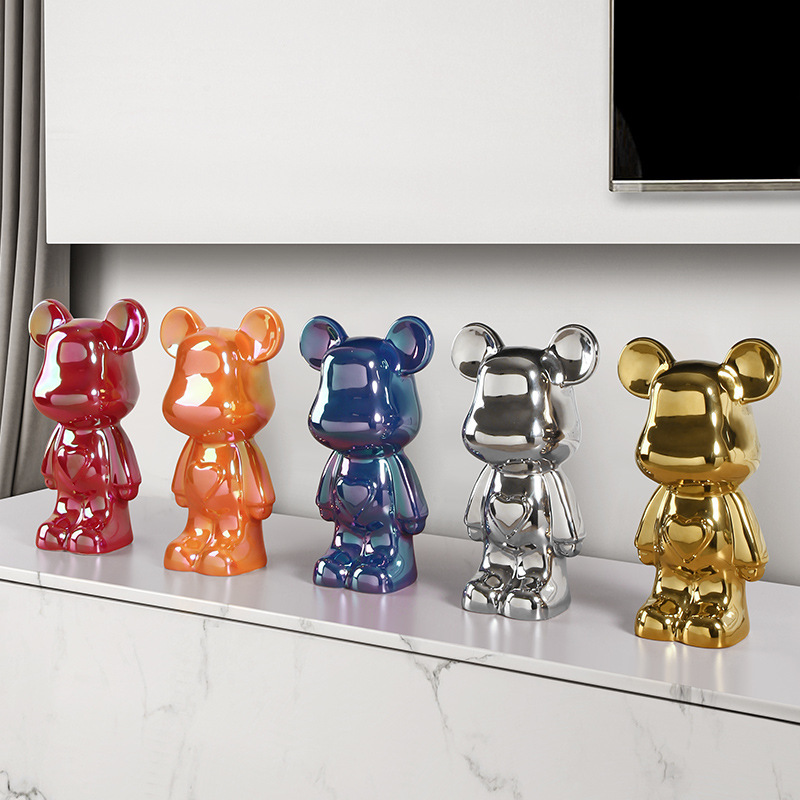 Tượng gấu Bearbrick gốm sứ decor nhiều màu BH1101 | Flexdecor VN | 1