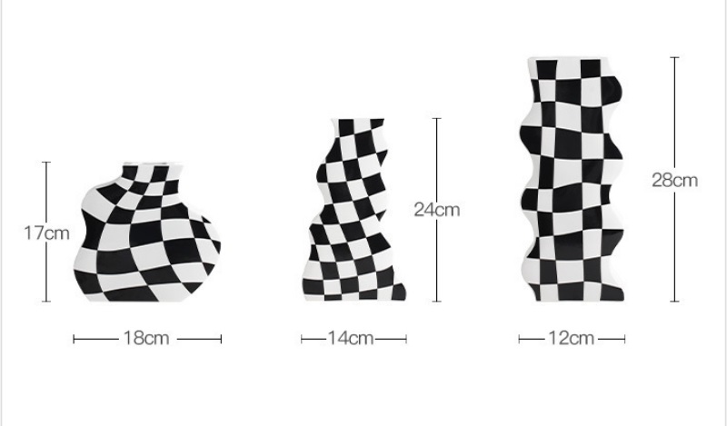 Bình gốm bàn cờ phong cách hiện đại tối giản JB1502 | Flexdecor VN | 13