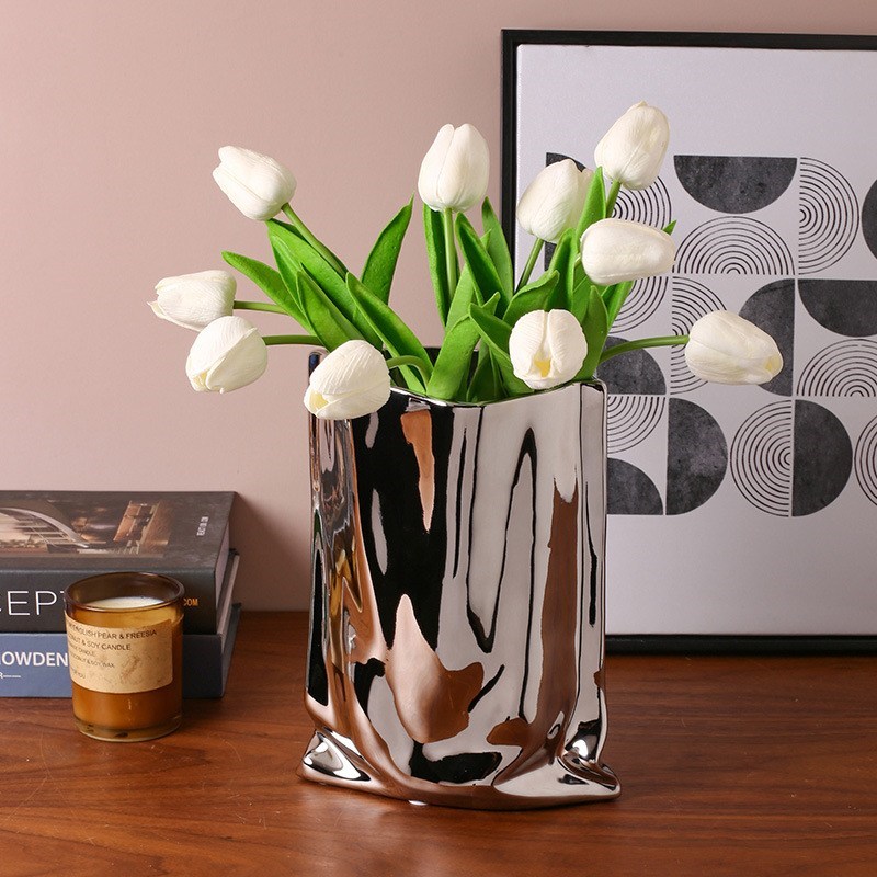 Bình gốm túi giấy cắm hoa phong cách Hàn Quốc JB0738 | Flexdecor VN | 3