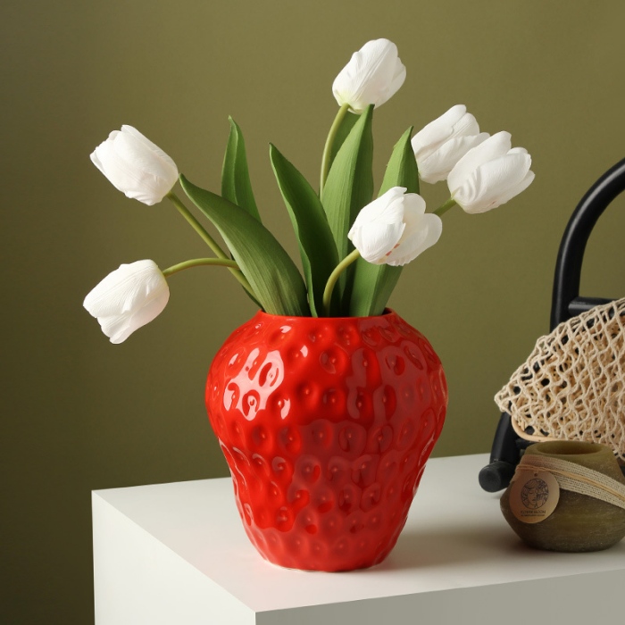 Bình hoa gốm dâu tây hiện đại tối giản JB4947 | Flexdecor VN | 3