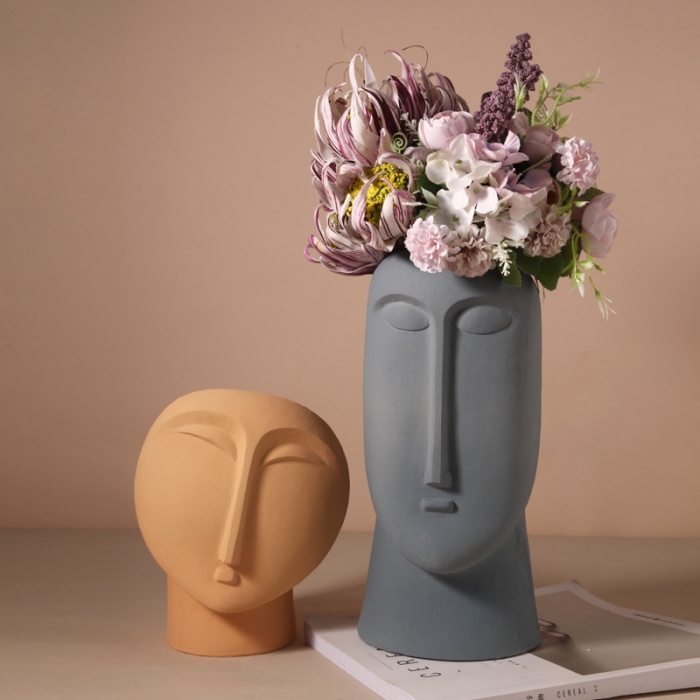 Bình hoa gốm khuôn mặt trang trí nghệ thuật JB7298 | Flexdecor VN | 3