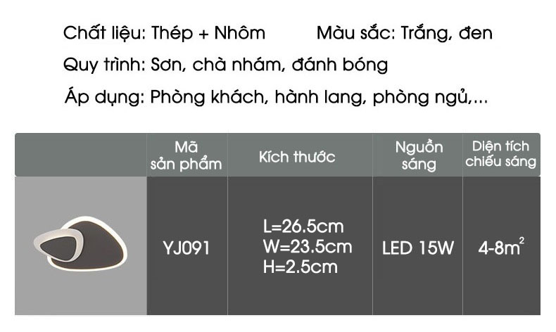 Đèn ốp trần trang trí hình tam giác đôi YJ091 | Flexdecor VN | 12