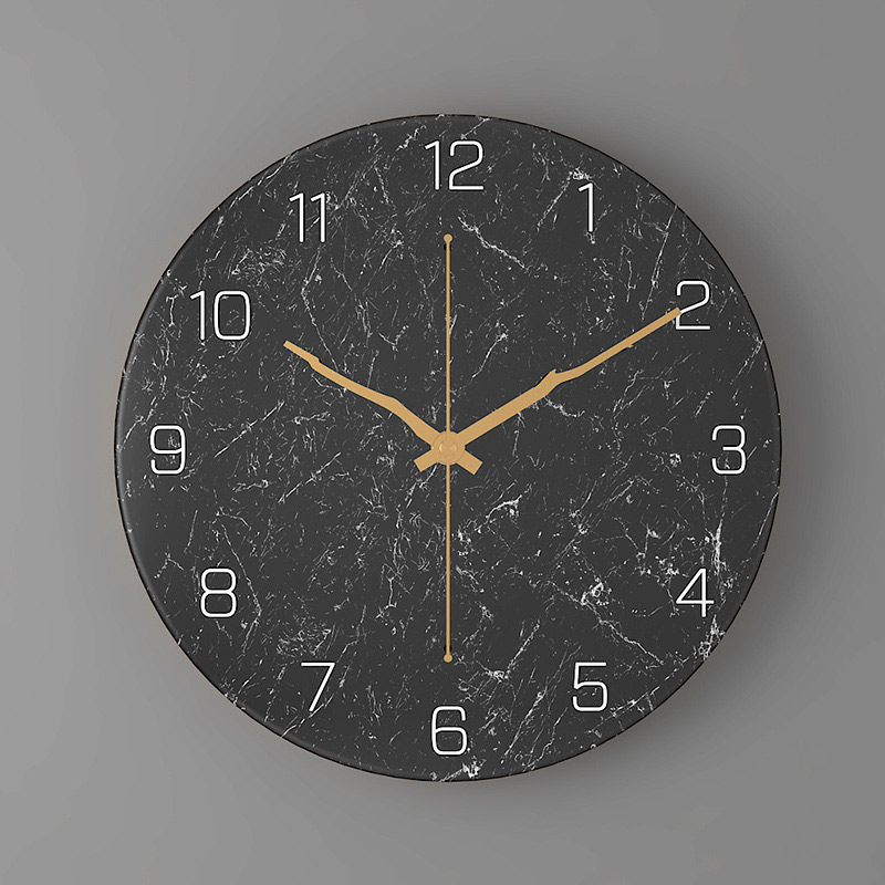 Đồng hồ treo tường đá cẩm thạch trắng đen FBA3012A | Flexdecor VN | 9