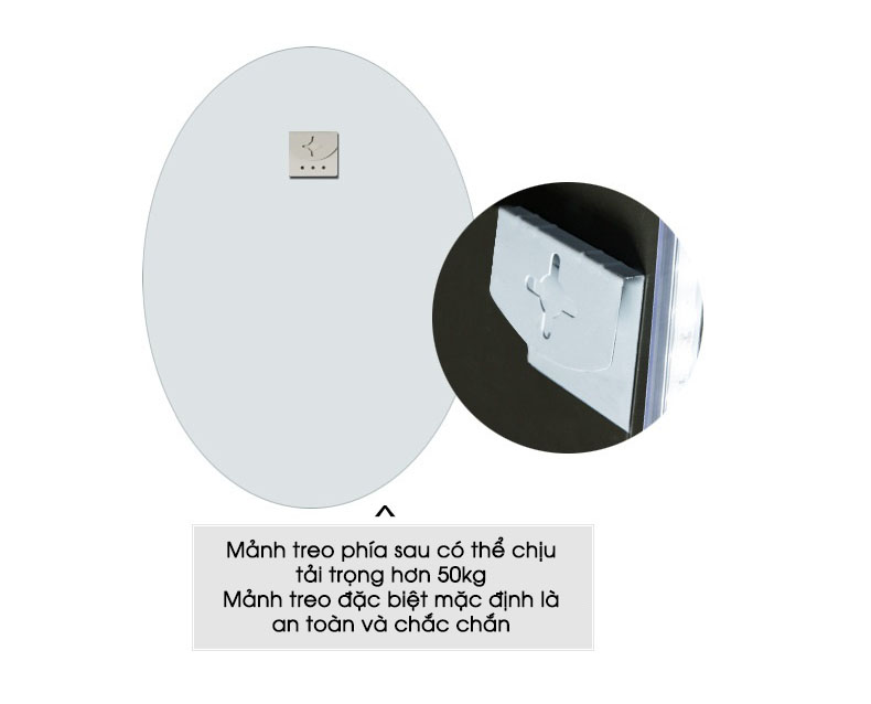 Gương treo nhà tắm mạ bạc dày hình oval T606 | Flexdecor VN | 22