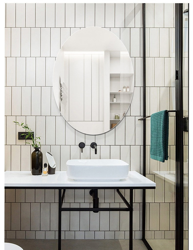 Gương treo nhà tắm mạ bạc dày hình oval T606 | Flexdecor VN | 7
