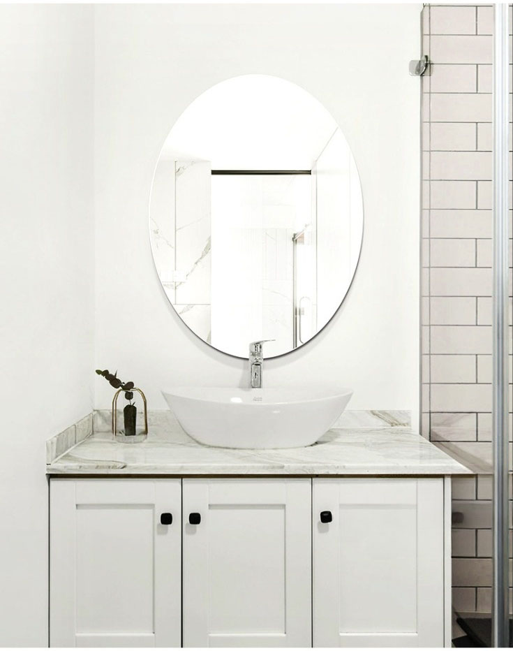 Gương treo nhà tắm mạ bạc dày hình oval T606 | Flexdecor VN | 11