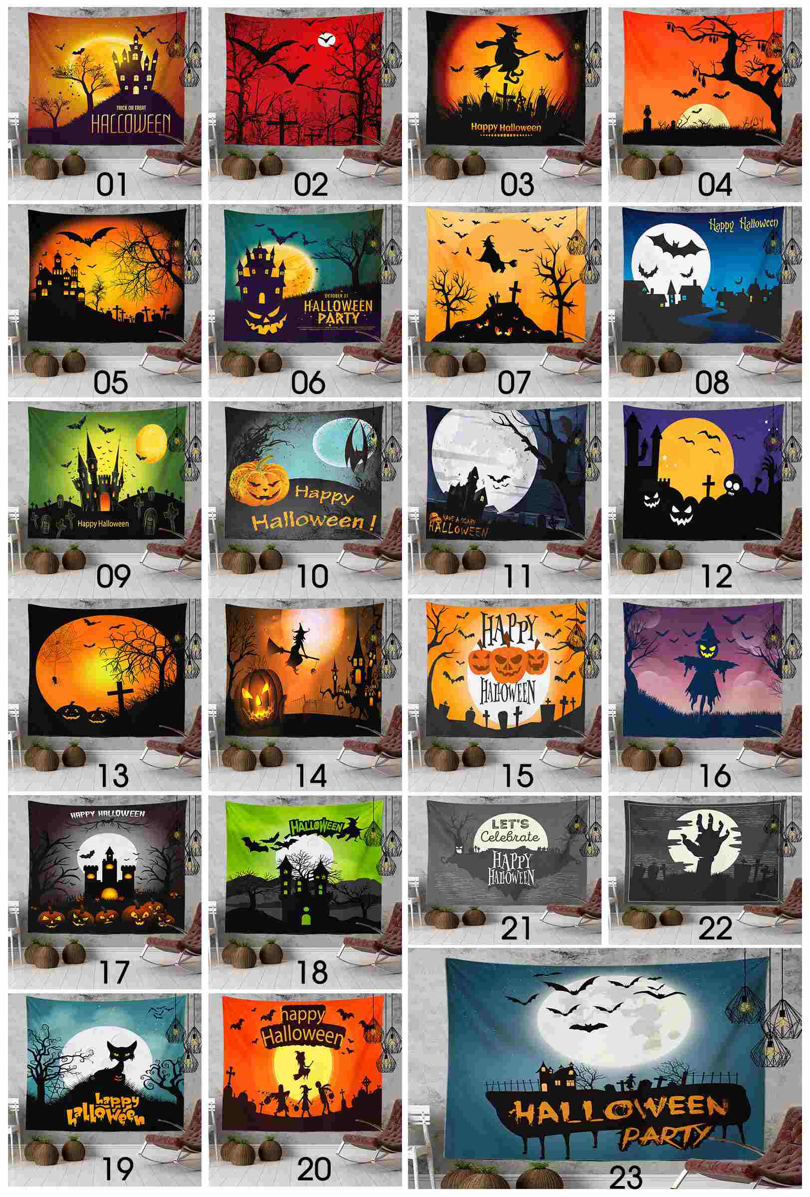 Thảm treo tường trang trí Halloween rùng rợn ZG07 | Flexdecor VN | 19