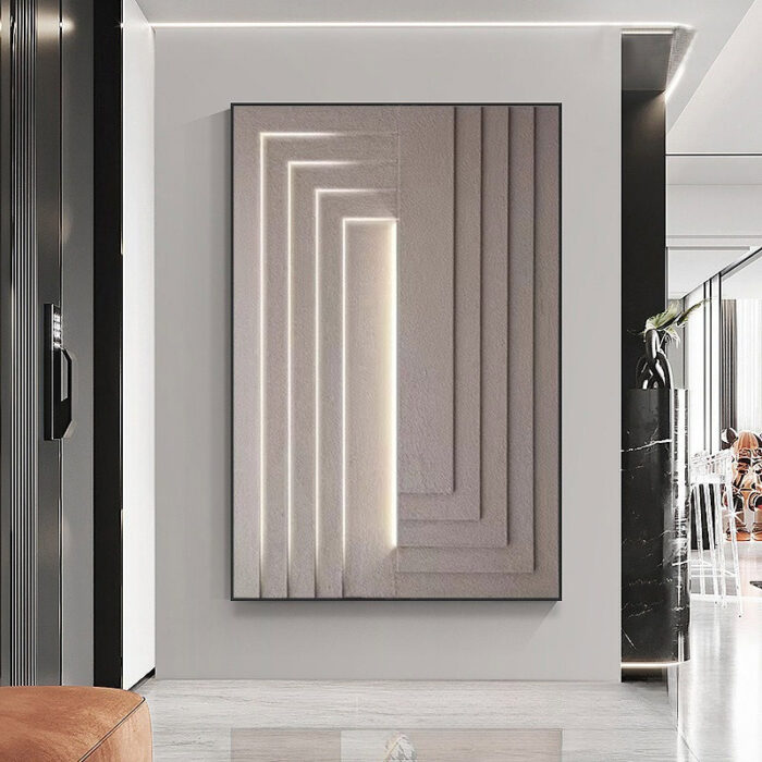 Tranh treo tường phù điêu bằng gỗ có đèn DHA9932 | Flexdecor VN | 2