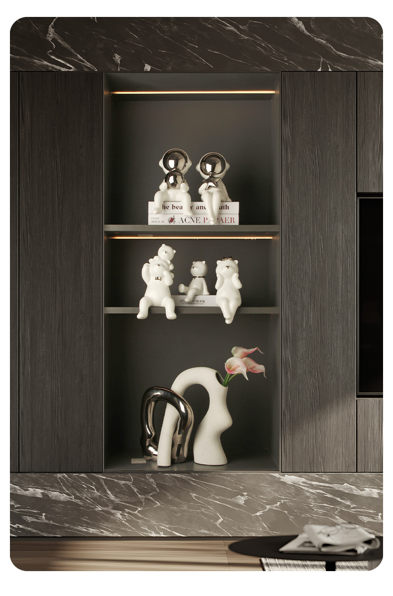Bộ tượng gia đình Gấu trang trí tủ rượu BHM2975 | Flexdecor VN | 13
