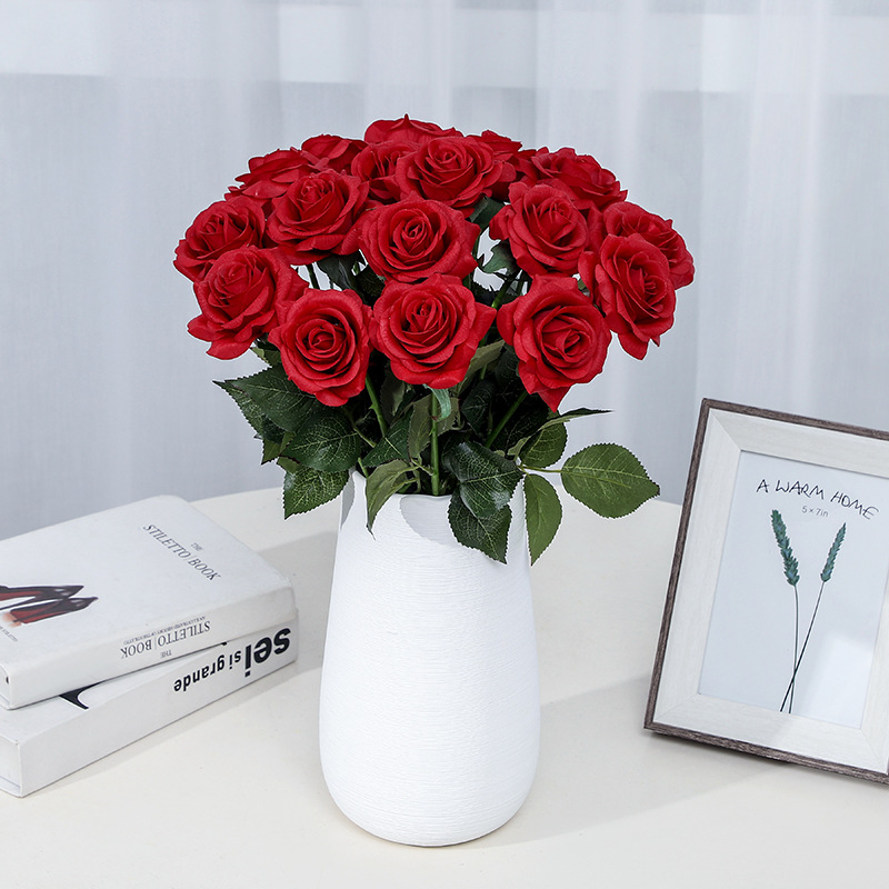 Hoa hồng nhung để bàn cao cấp HNT9482 | Flexdecor VN | 23
