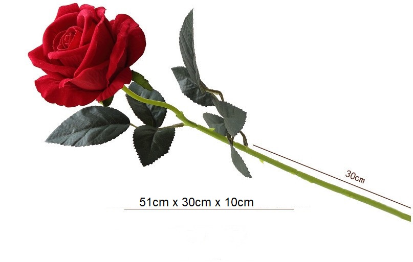 Hoa hồng đỏ vải lụa nhung để bàn HNT0432 | Flexdecor VN | 19