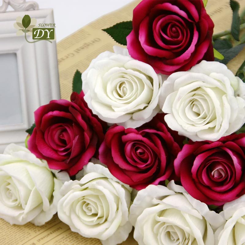 Hoa hồng đỏ vải lụa nhung để bàn HNT0432 | Flexdecor VN | 3