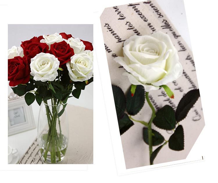 Hoa hồng đỏ vải lụa nhung để bàn HNT0432 | Flexdecor VN | 5