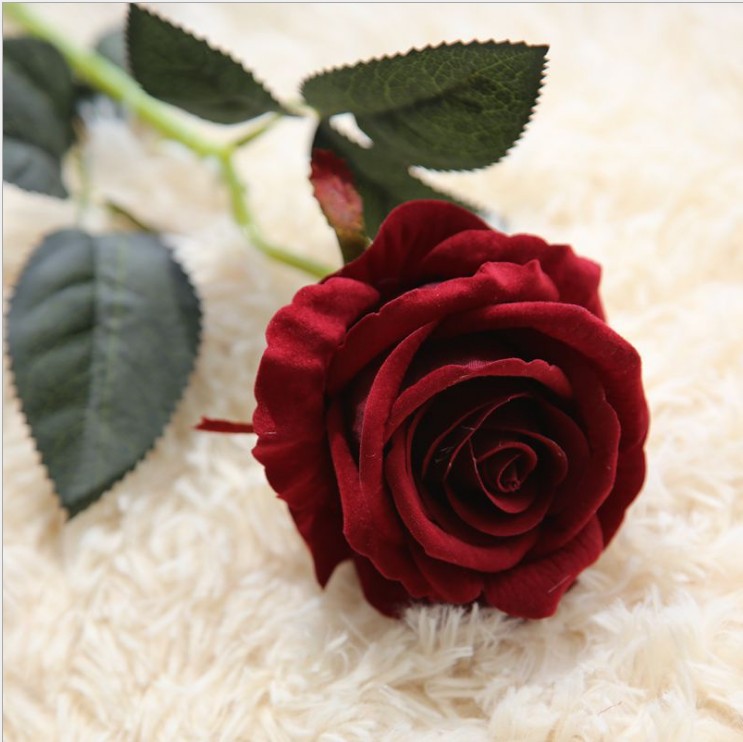 Hoa hồng đỏ vải lụa nhung để bàn HNT0432 | Flexdecor VN | 15