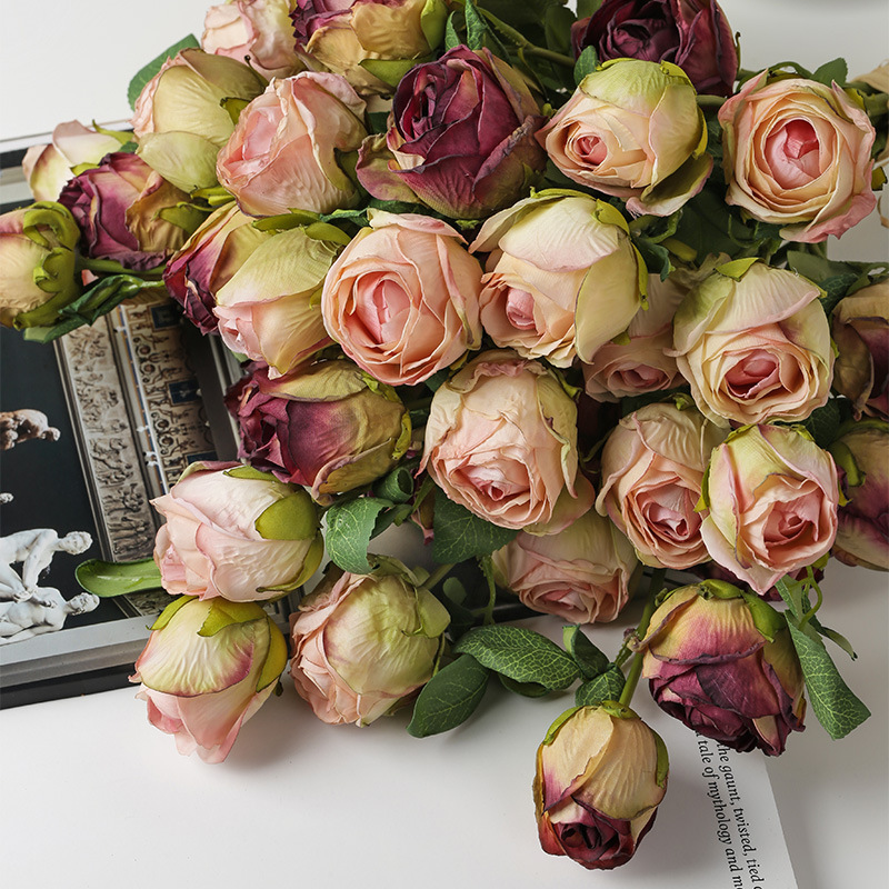 Hoa hồng vải lụa đa sắc hiện đại BHM4398 | Flexdecor VN | 13