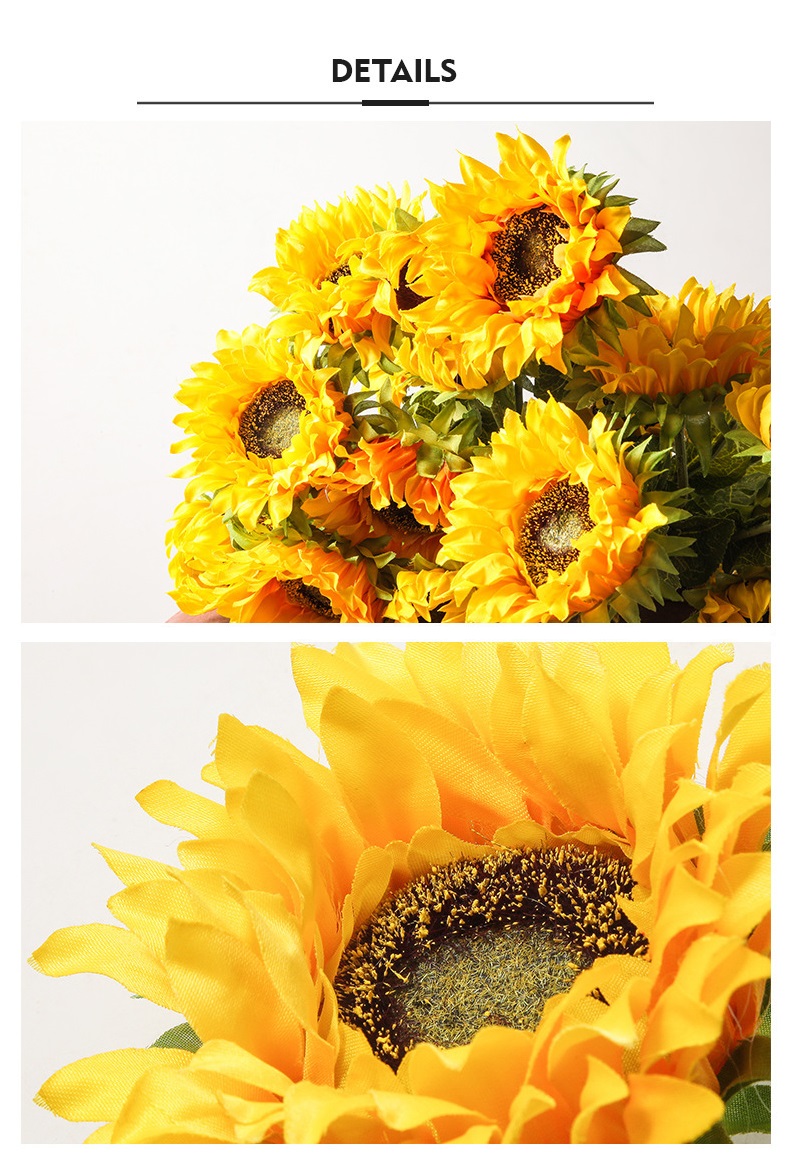 Hoa hướng dương vải lụa trang trí BHM0119 | Flexdecor VN | 11