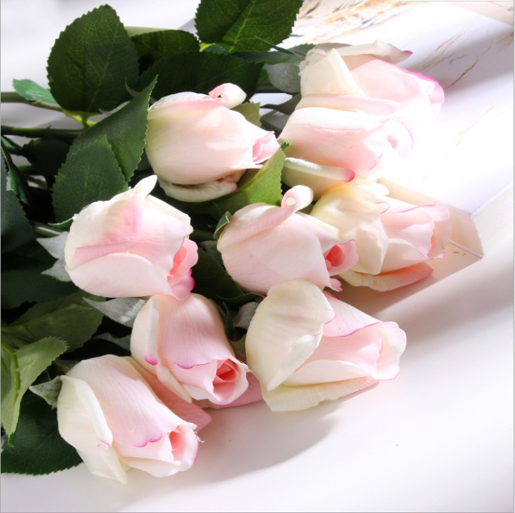 Hoa lụa Hồng nụ trang trí bàn khách HNT9606 | Flexdecor VN | 3