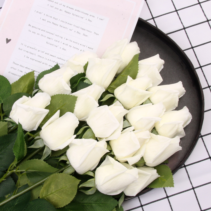 Hoa lụa Hồng nụ trang trí bàn khách HNT9606 | Flexdecor VN | 5