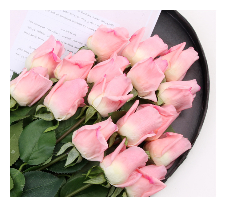 Hoa lụa Hồng nụ trang trí bàn khách HNT9606 | Flexdecor VN | 9