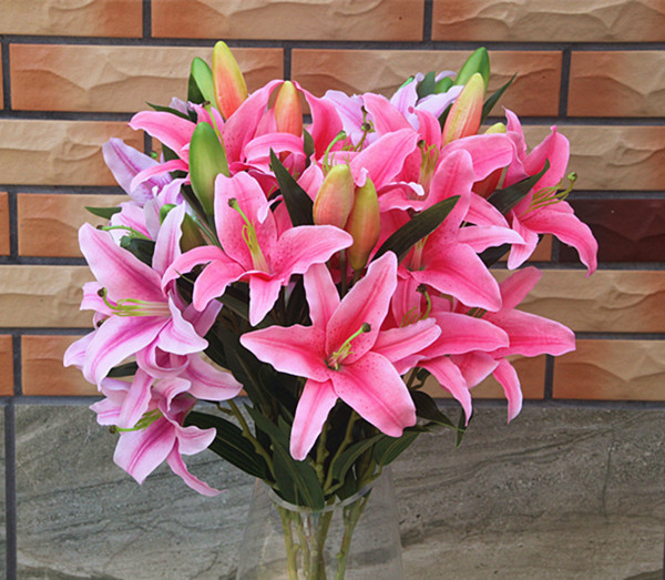 Hoa lụa Lily trang trí văn phòng HNT8227 | Flexdecor VN | 3