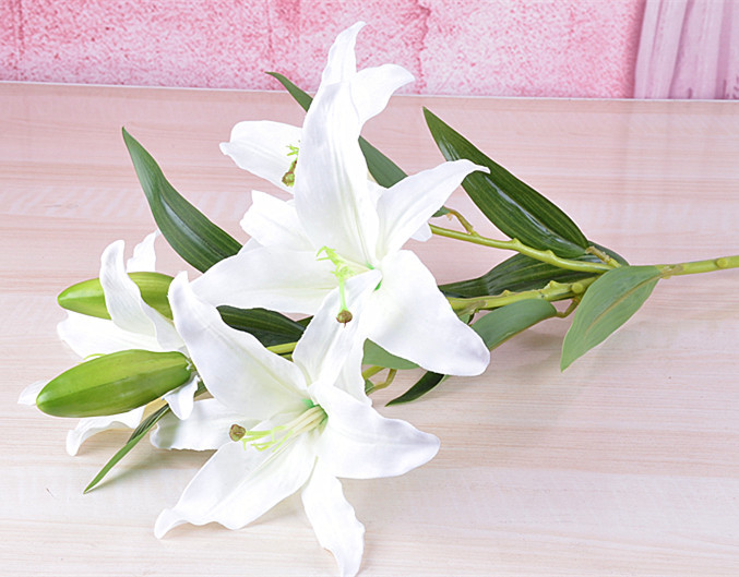 Hoa lụa Lily trang trí văn phòng HNT8227 | Flexdecor VN | 13