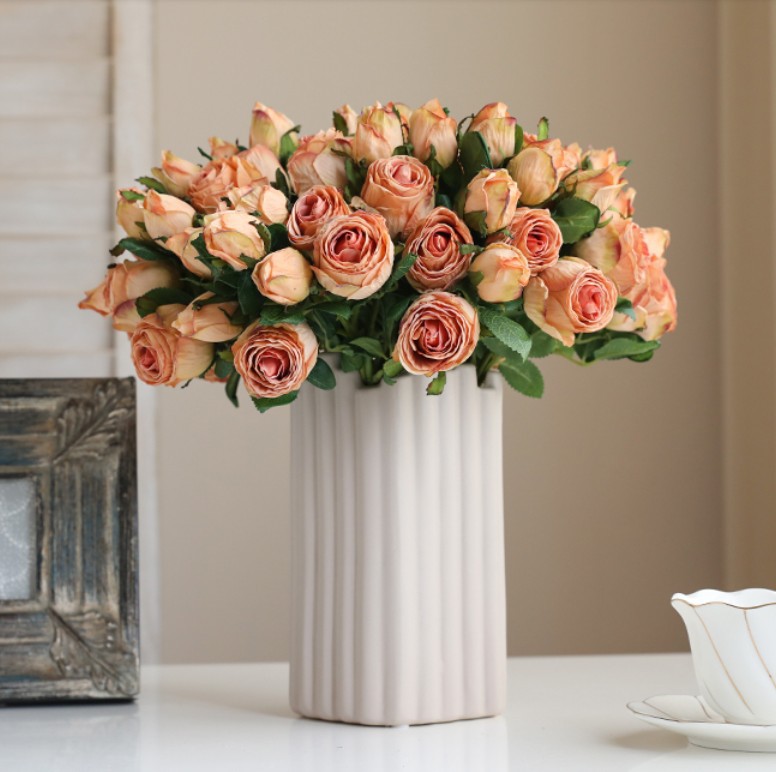 Hoa lụa hồng Retro trang trí cửa hàng HNT0715 | Flexdecor VN | 33