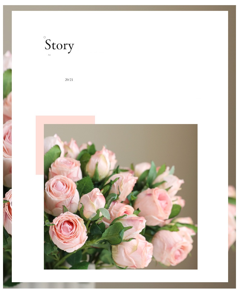 Hoa lụa hồng Retro trang trí cửa hàng HNT0715 | Flexdecor VN | 1